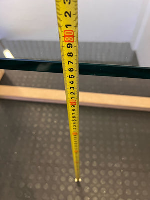 Elegant Glass-Top Dining Table with Wooden Base – Modern Design