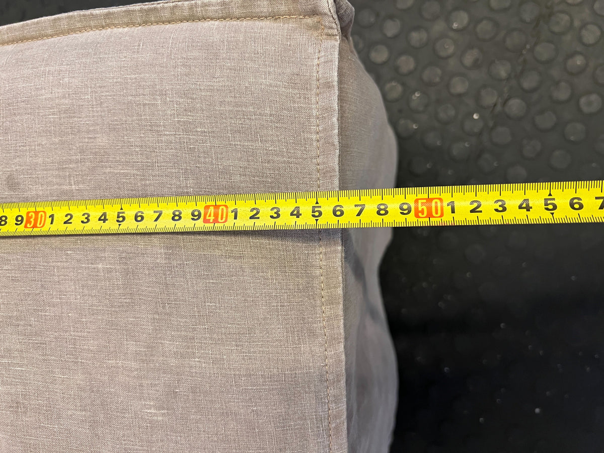 Stylish Beige Upholstered Dining Chair with Minor Wear