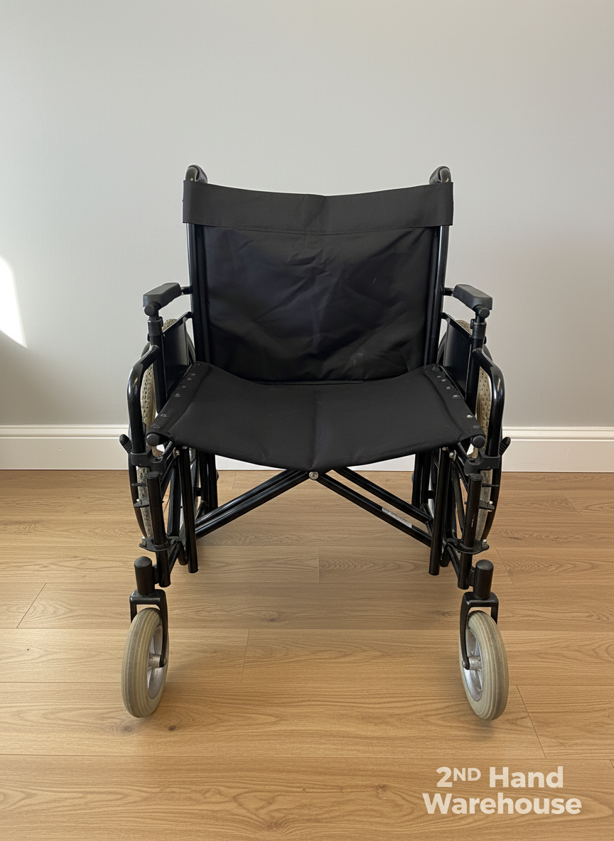 Sturdy Black Folding Manual Wheelchair