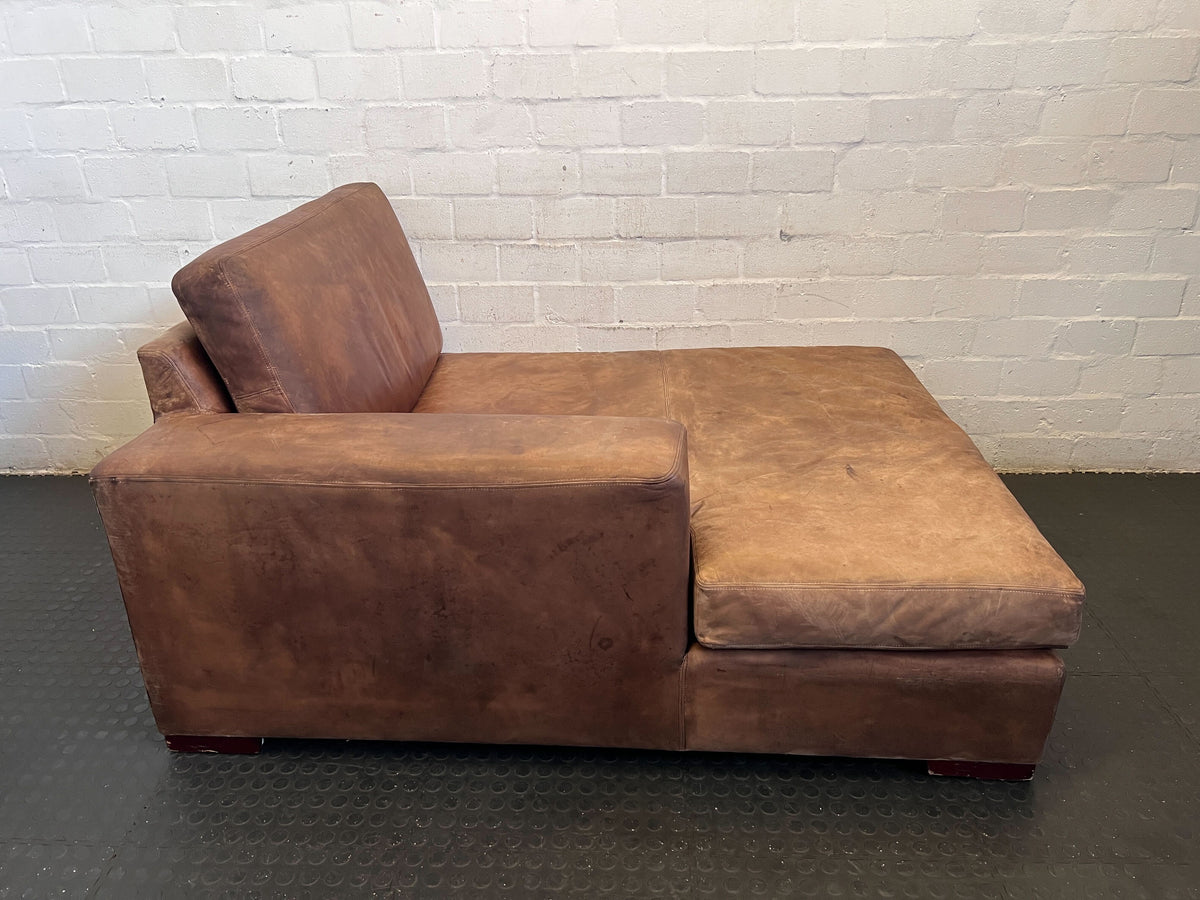 Stylish Brown Chaise Lounge - Ultimate Relaxation Piece - Minor Wear - REDUCED