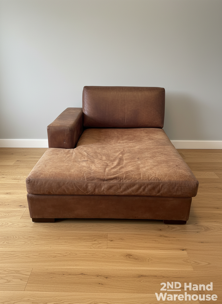 Stylish Brown Chaise Lounge - Ultimate Relaxation Piece - Minor Wear
