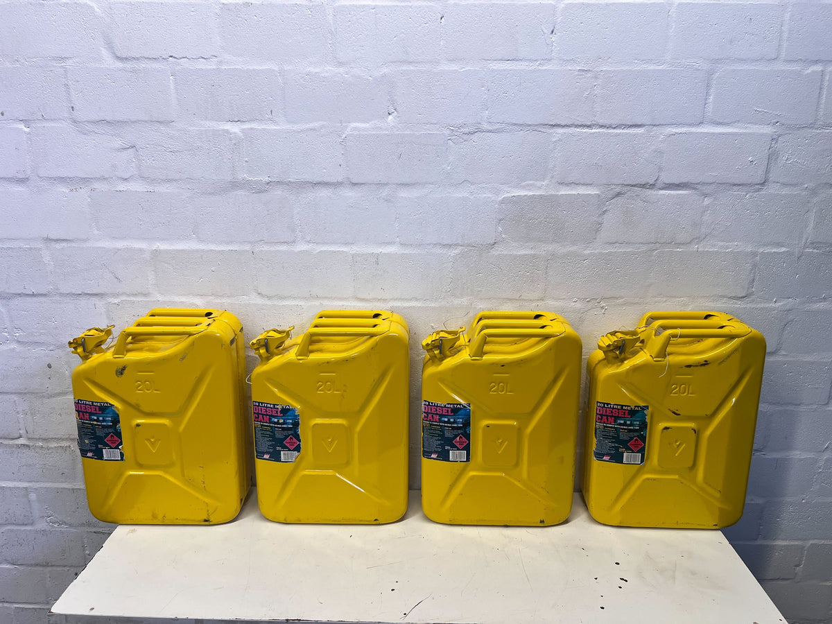 Robust 20L Yellow Metal Diesel Fuel Can