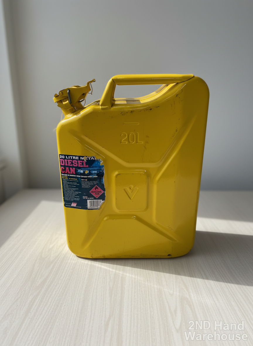 Robust 20L Yellow Metal Diesel Fuel Can