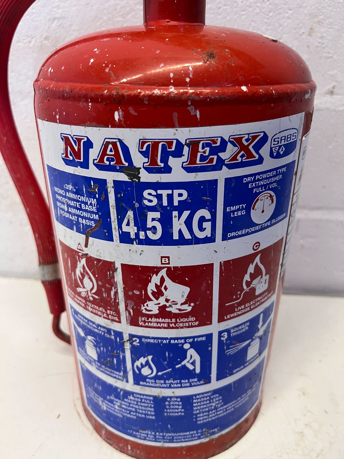 Vintage NATEX 4.5 KG Fire Extinguisher - Industrial Decor