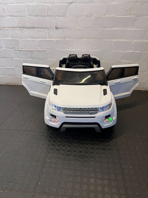 Pre-Loved White Ride-On Toy Car - Kids' Electric Adventure - Has No Remote Battery needs replacement