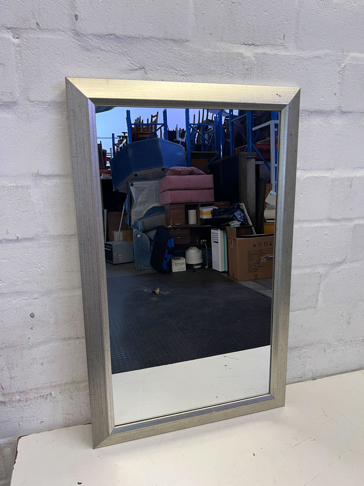 Elegant Silver-Framed Wall Mirror