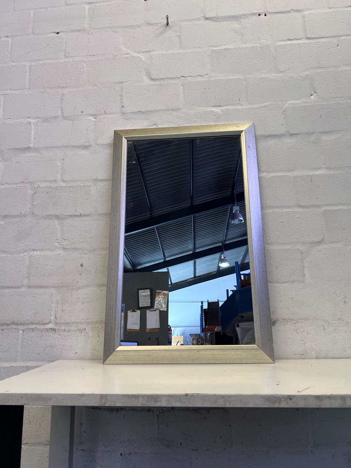 Elegant Silver-Framed Wall Mirror