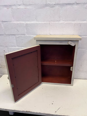 Charming Vintage Wooden Bunny-Themed Wall Decor Cabinet