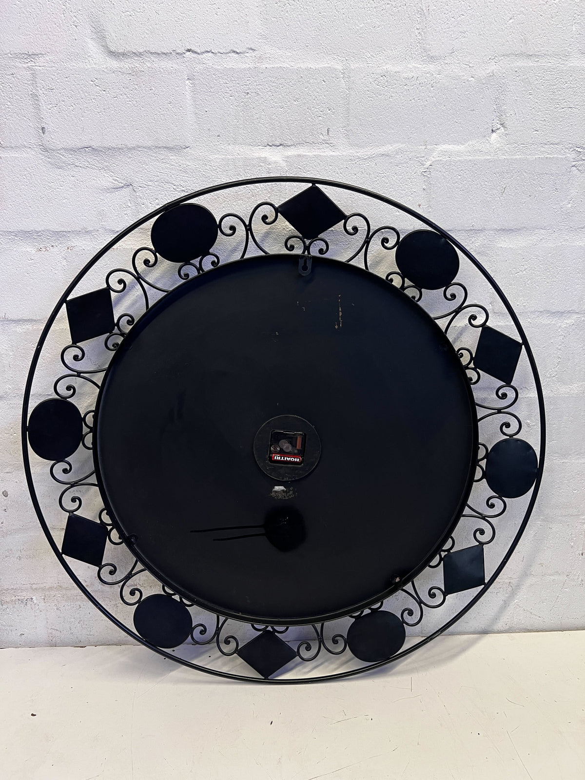 Ornate Black Metal Wall Clock - Vintage Charm