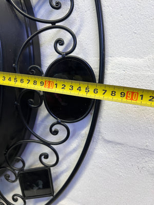 Ornate Black Metal Wall Clock - Vintage Charm