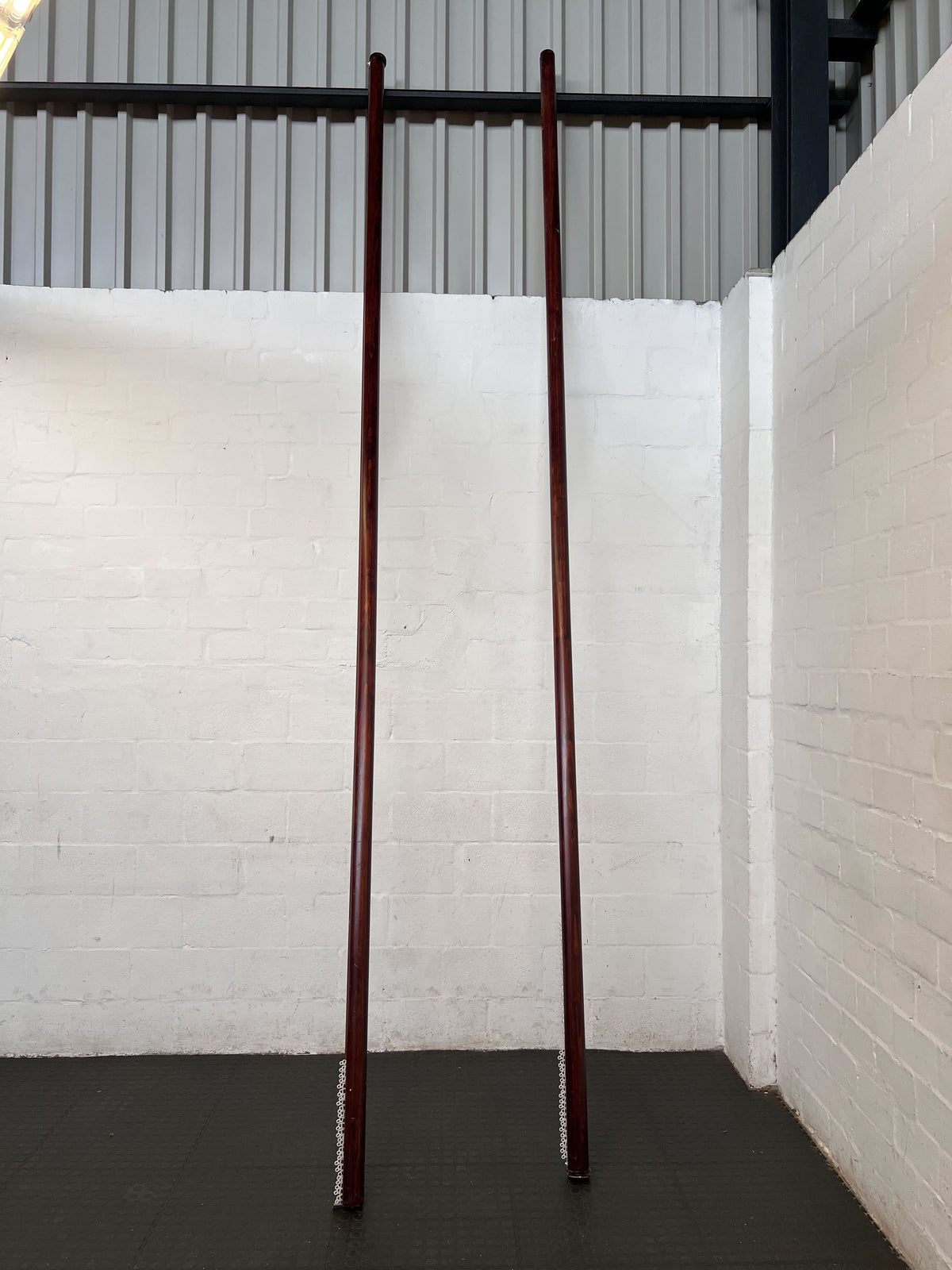 Sleek Wooden and Metal Wall-Mounted Railing