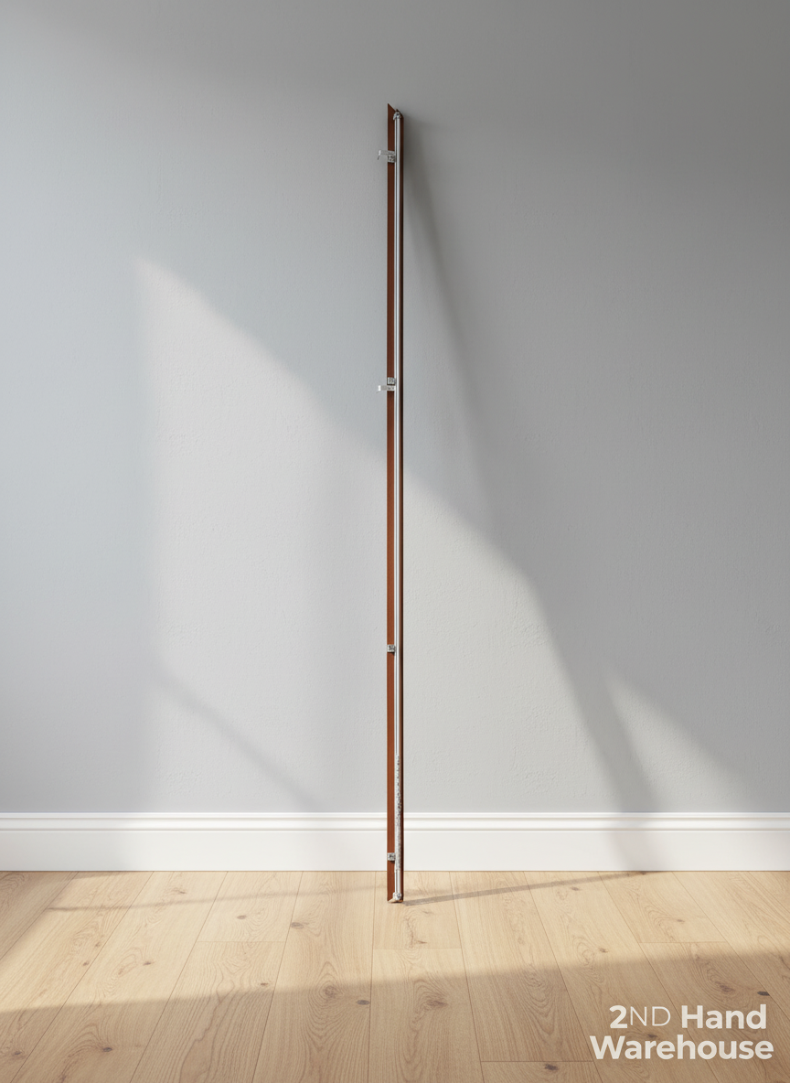 Sleek Wooden and Metal Wall-Mounted Railing