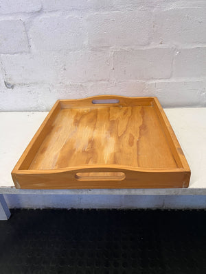Rustic Wooden Serving Tray with Handles ✨ - 2ndhandwarehouse.com