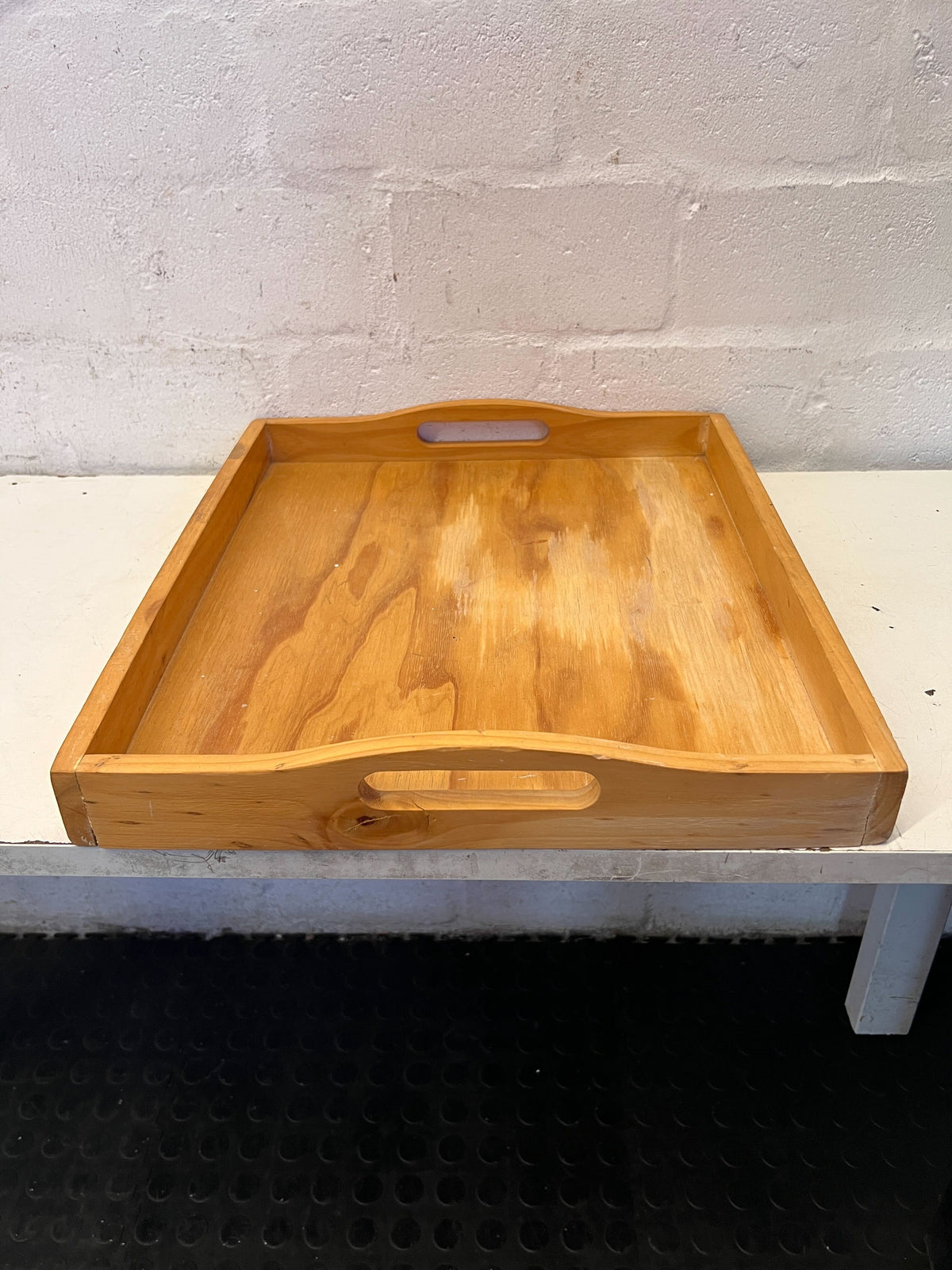 Rustic Wooden Serving Tray with Handles ✨ - 2ndhandwarehouse.com
