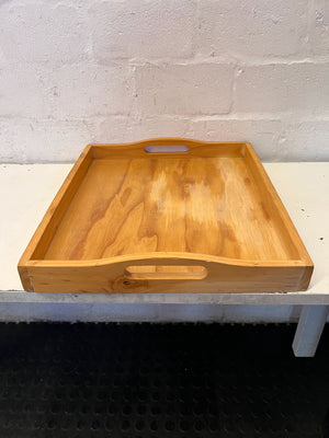 Rustic Wooden Serving Tray with Handles ✨ - 2ndhandwarehouse.com