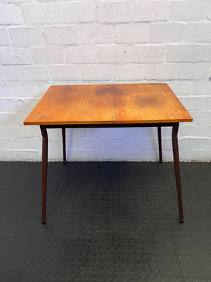 Rustic Wooden Dining Table with Brown Finish - Vintage Charm - 2ndhandwarehouse.com