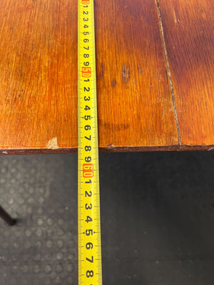 Rustic Wooden Dining Table with Brown Finish - Vintage Charm - 2ndhandwarehouse.com
