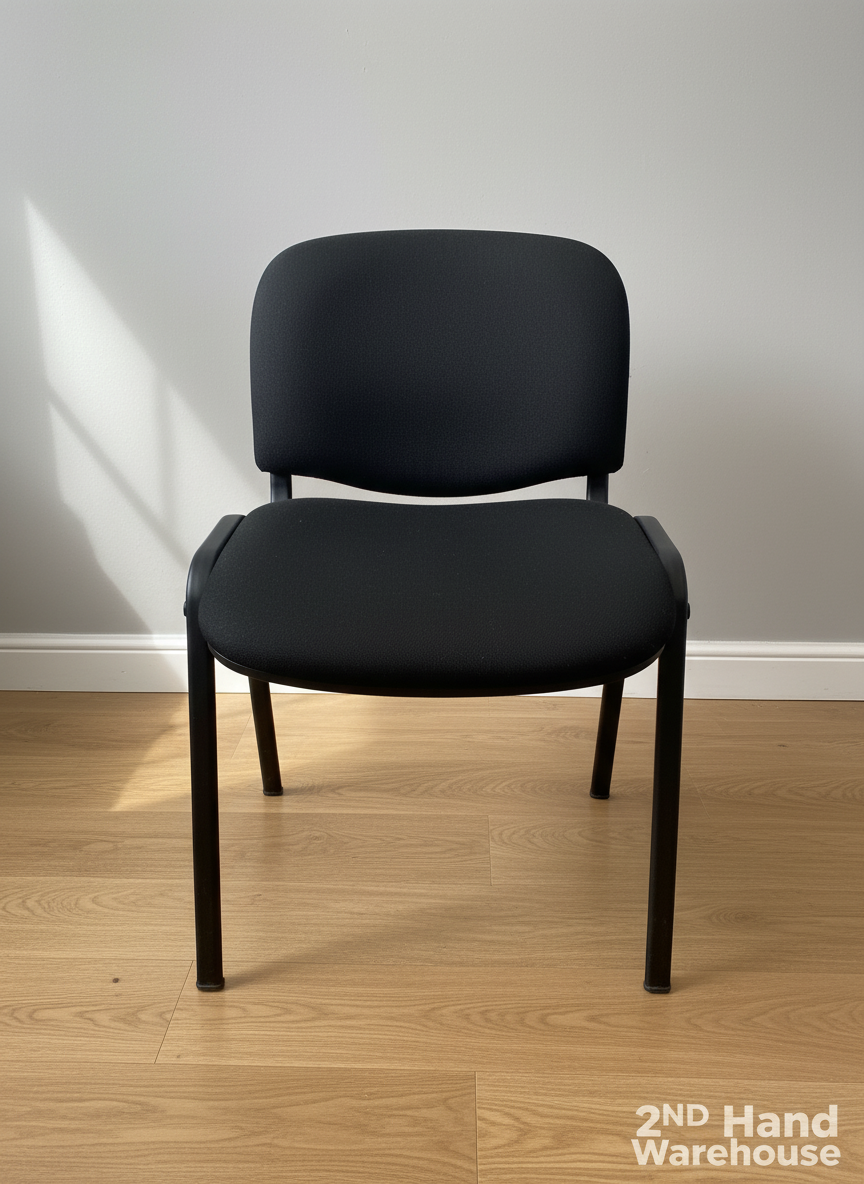 Sturdy Black Fabric Office Chair - Visitor/Meeting Seating - 18 Available - 2ndhandwarehouse.com