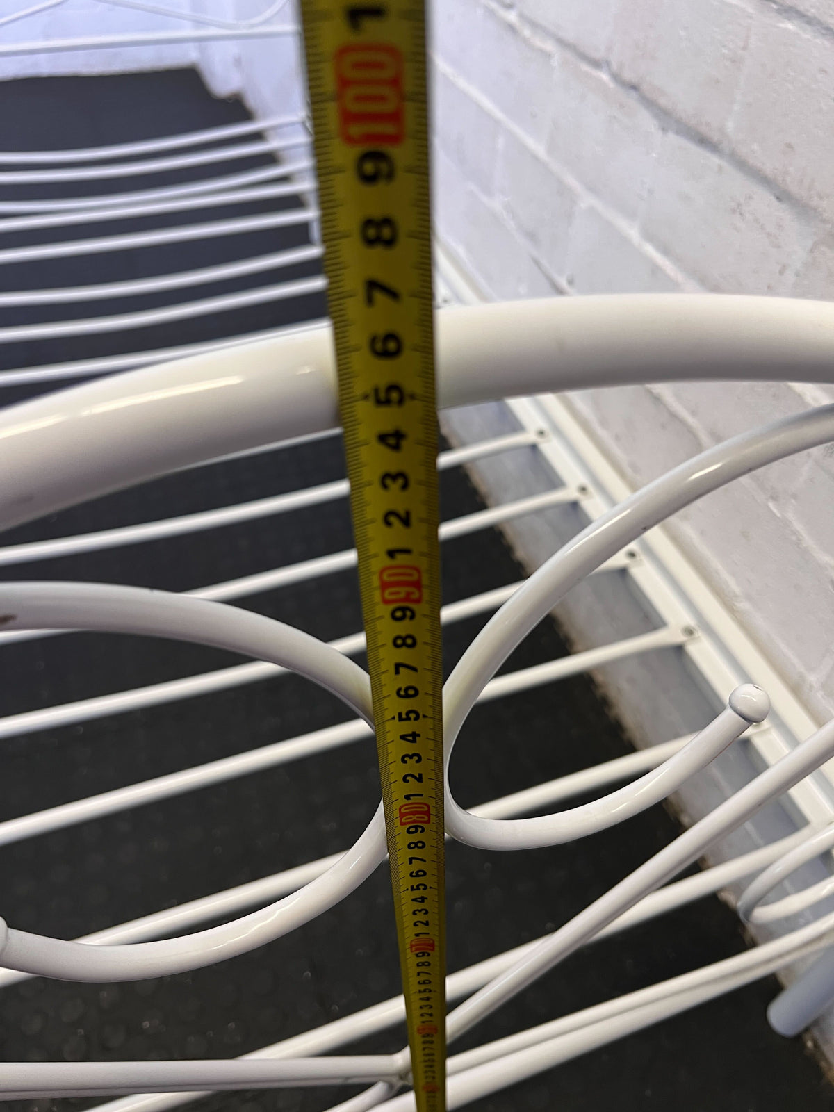 Charming White Metal Single Bed Frame with Heart Design