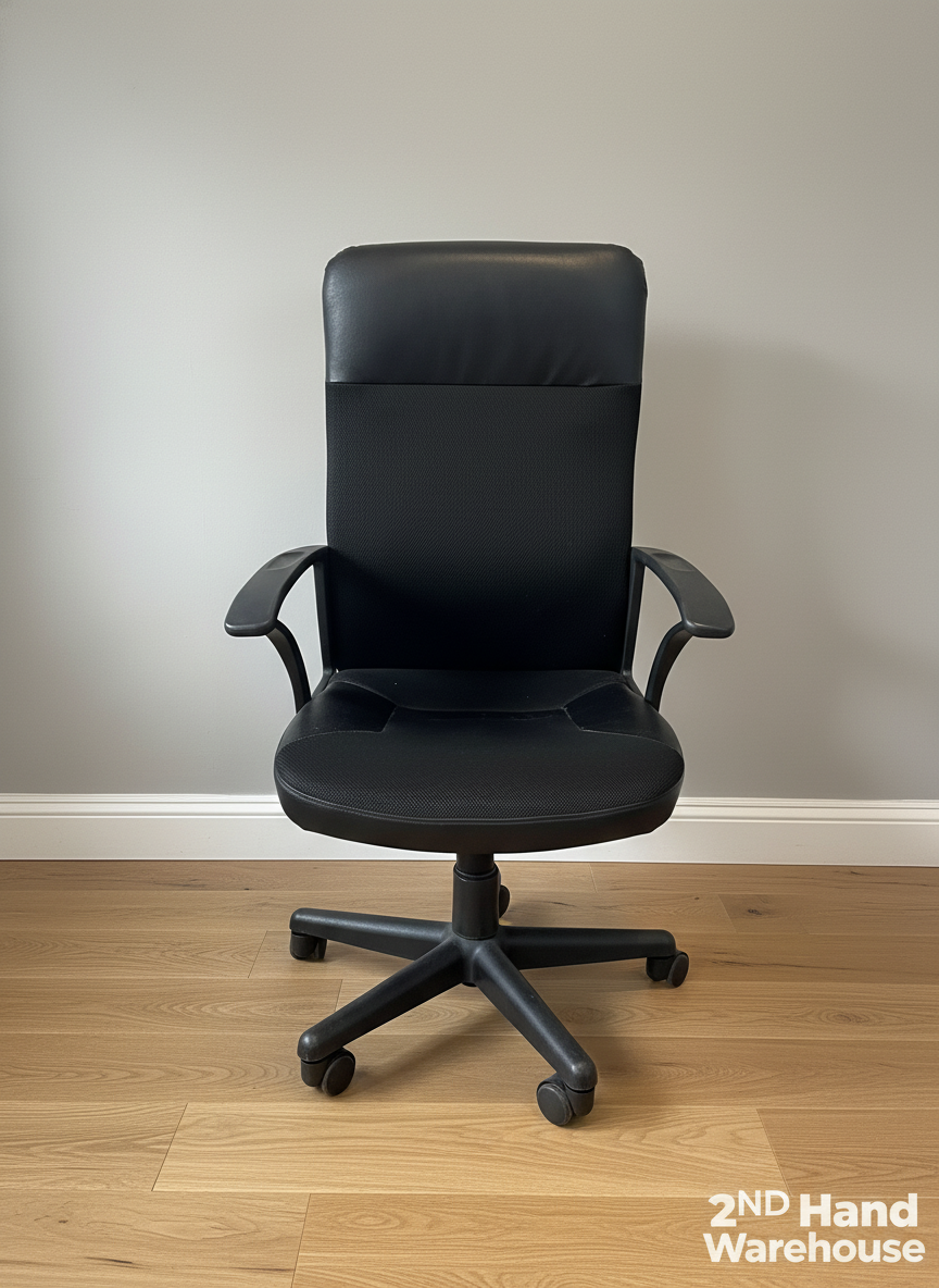 Pre-Loved Black High-Back Office Chair - Hydraulics Dos Not Work