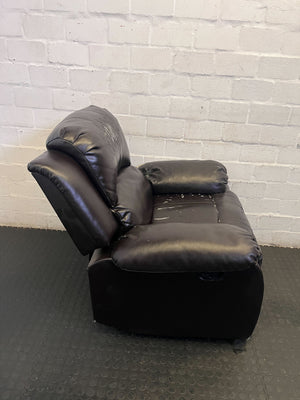Pre-Loved Dark Brown Recliner Chair - Needs TLC
