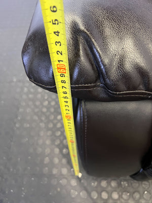 Pre-Loved Black 2-Seater Faux Leather Sofa - Recliner Style