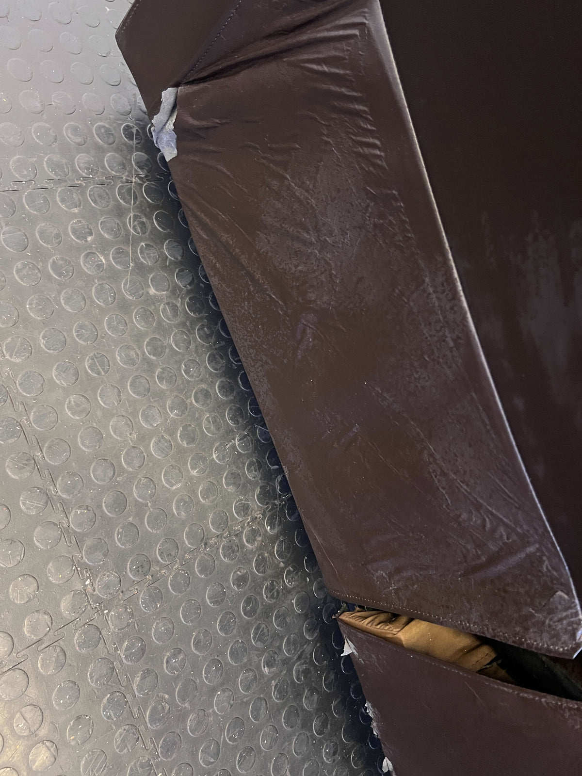 Pre-Loved Black 2-Seater Faux Leather Sofa - Recliner Style