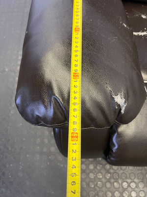 Pre-Loved Black 2-Seater Faux Leather Sofa - Recliner Style