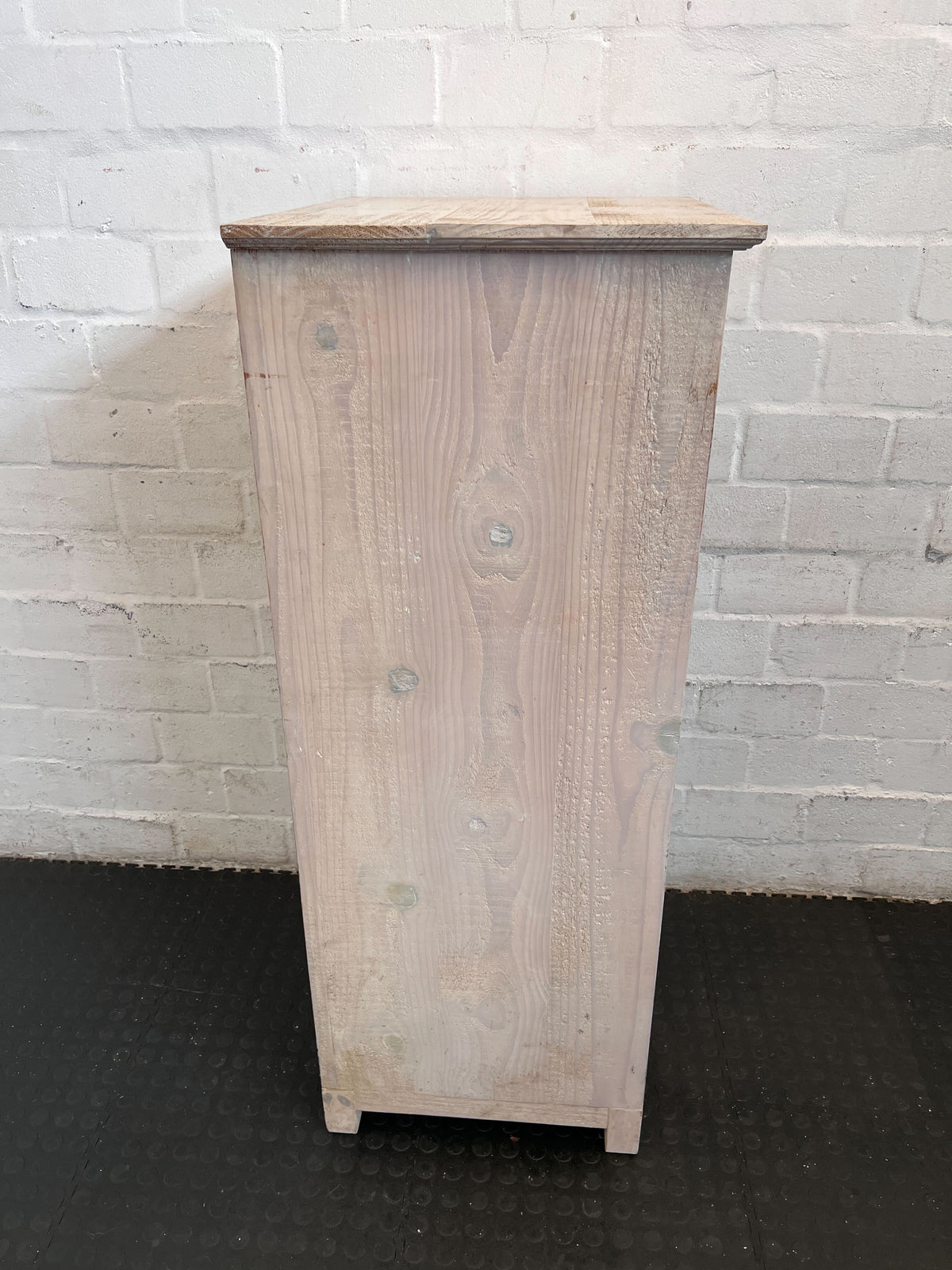 Rustic Pine Storage Unit with Drawers & Shelf