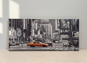 Vibrant Times Square Canvas Art - Monochrome City, Pop of Orange