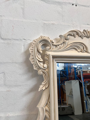 Elegant Ornate Cream Carved Wall Mirror