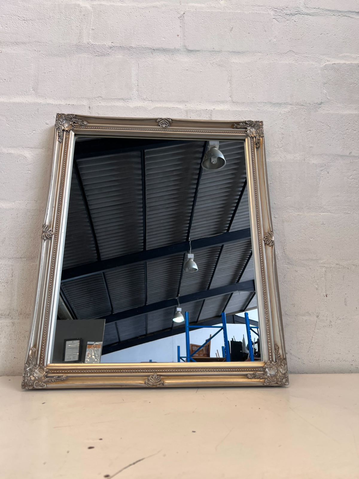 Elegant Ornate Silver Wall Mirror