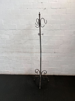 Vintage Wrought Iron Coat Rack - Hallway Organizer