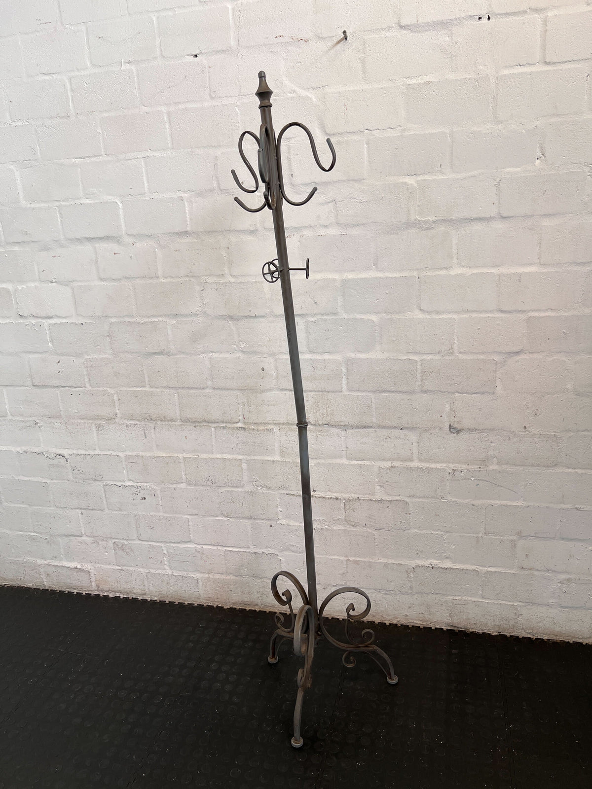 Vintage Wrought Iron Coat Rack - Hallway Organizer