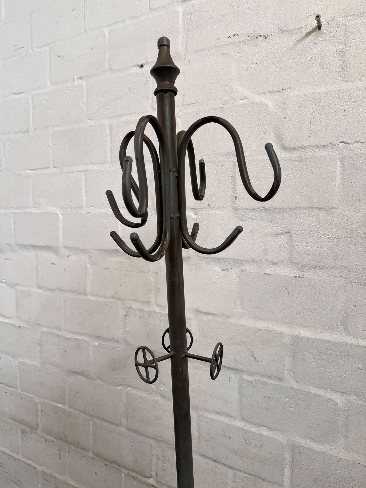 Vintage Wrought Iron Coat Rack - Hallway Organizer