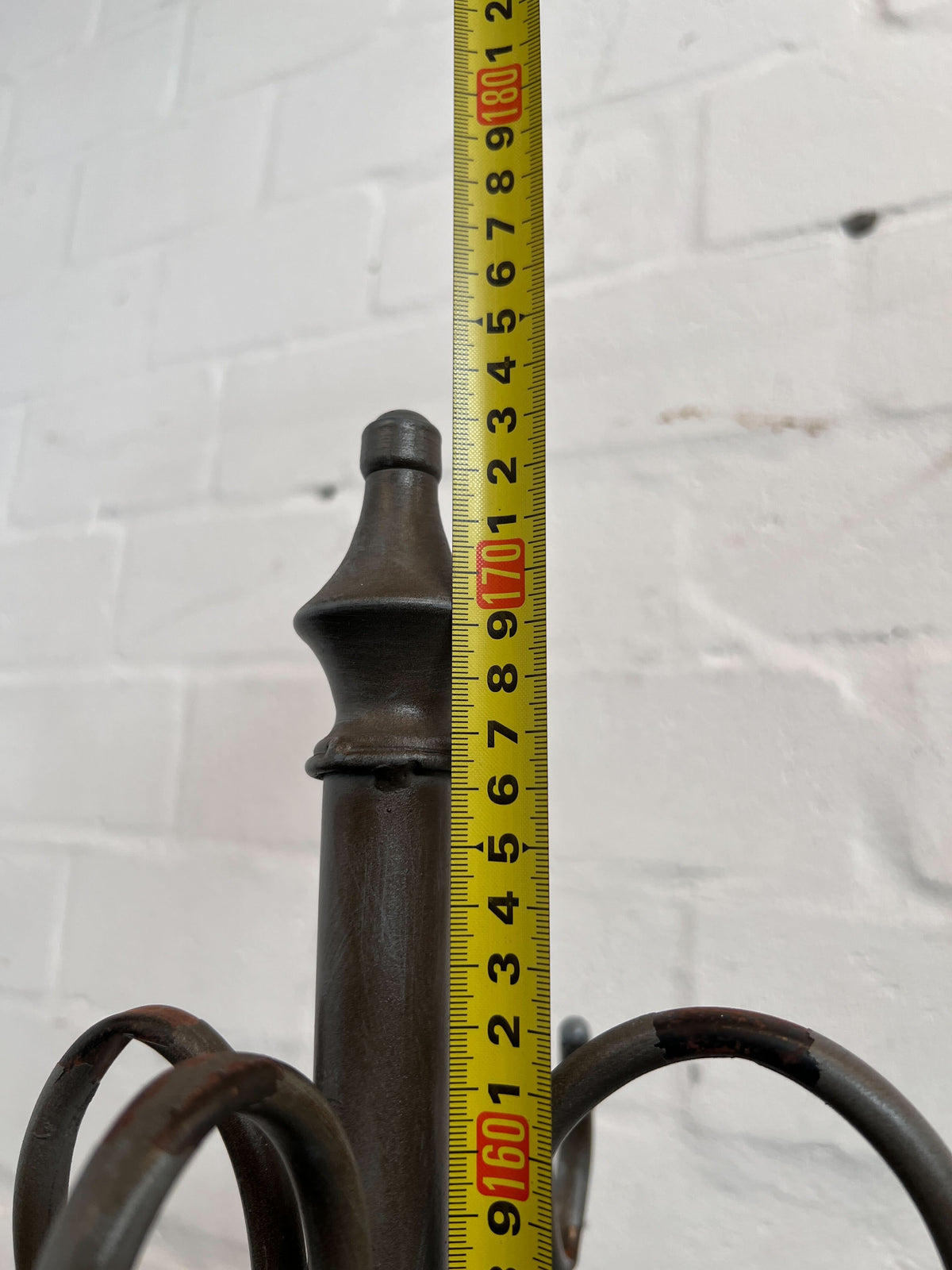 Vintage Wrought Iron Coat Rack - Hallway Organizer