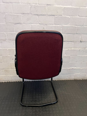 Stylish Used Office Chair - Red & Black Cantilever Design