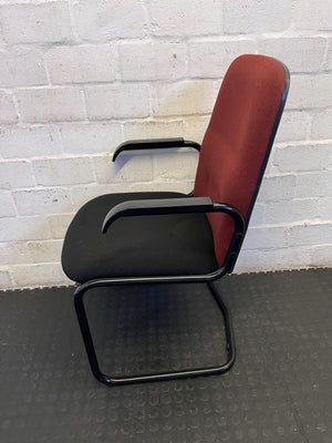 Stylish Used Office Chair - Red & Black Cantilever Design