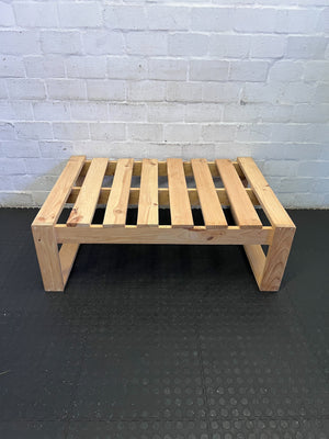 Versatile Natural Wood Slatted Platform Bench