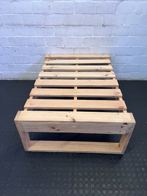 Versatile Natural Wood Slatted Platform Bench