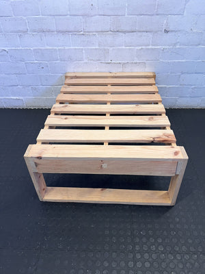 Versatile Natural Wood Slatted Platform Bench