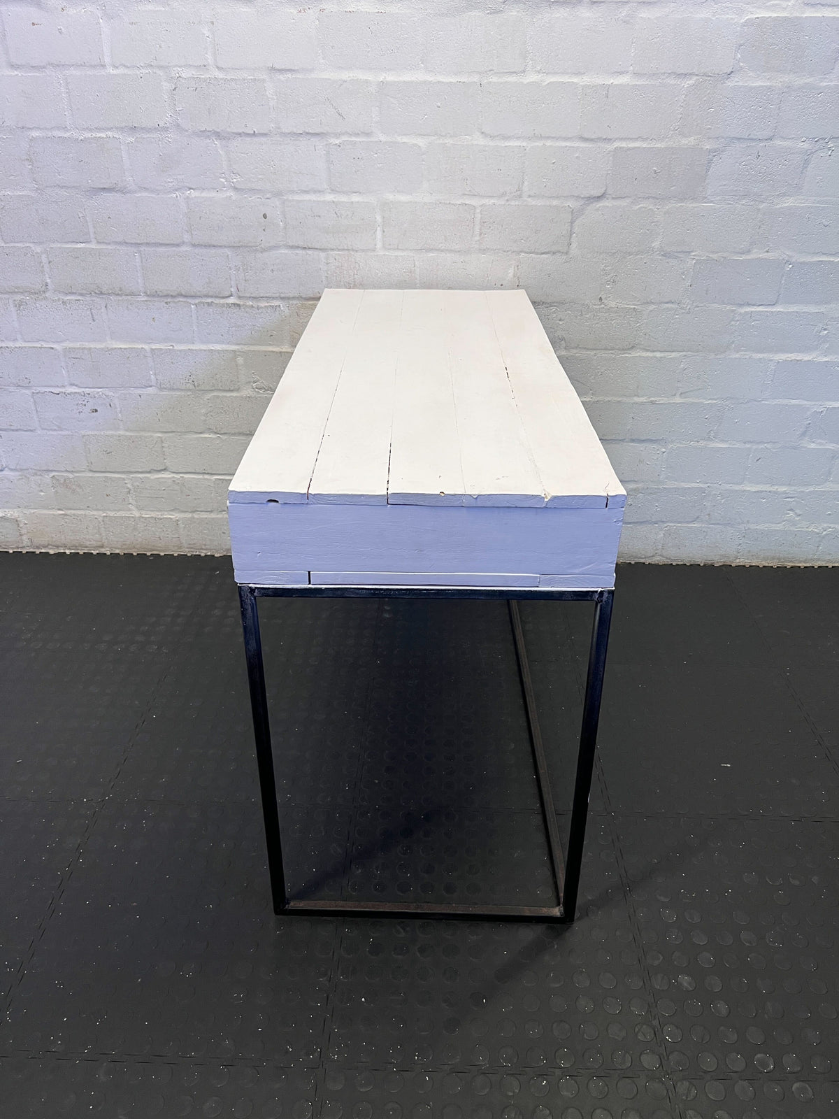 Modern White & Black Two-Drawer Desk