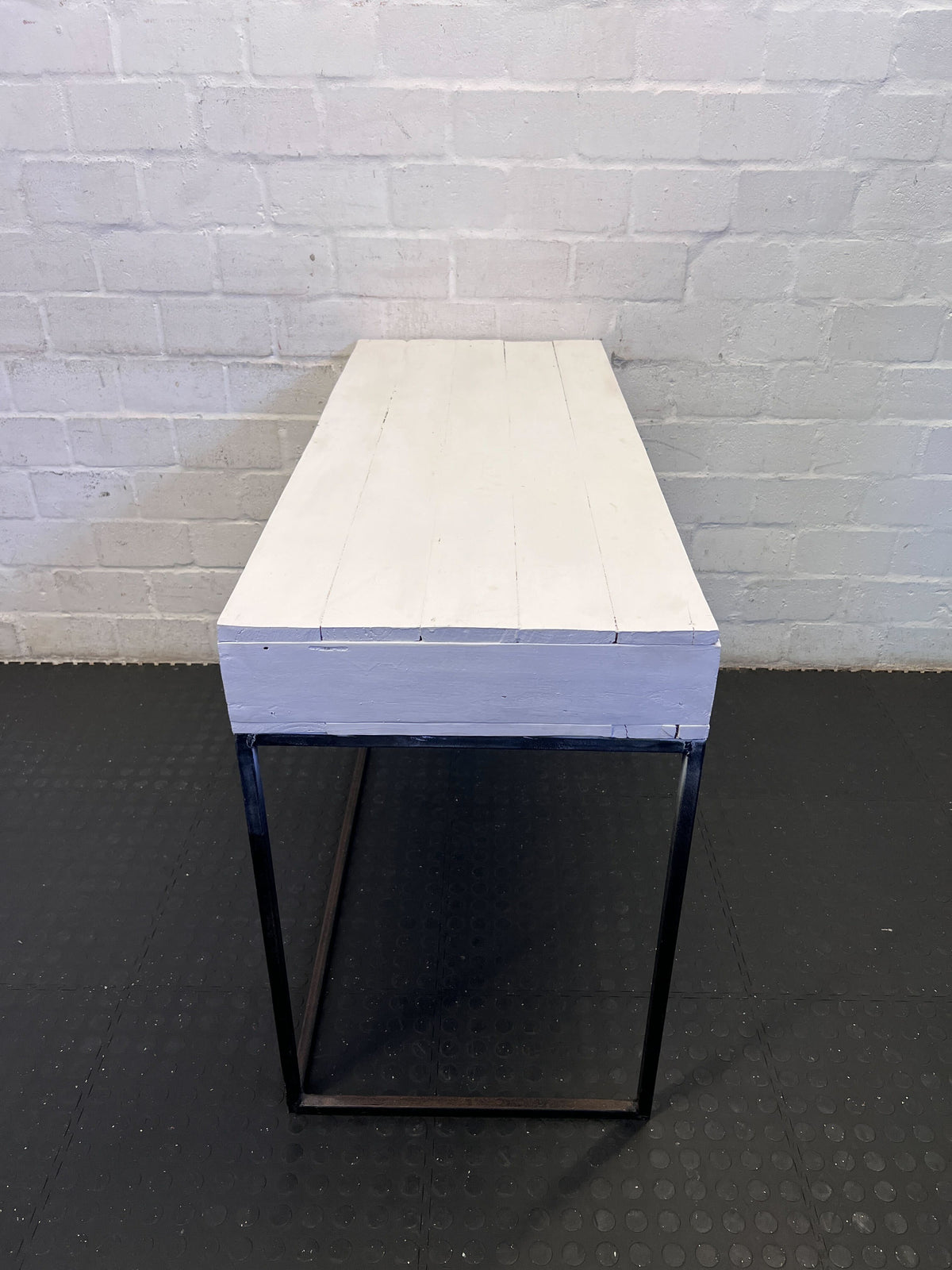 Modern White & Black Two-Drawer Desk