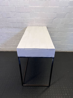 Modern White & Black Two-Drawer Desk