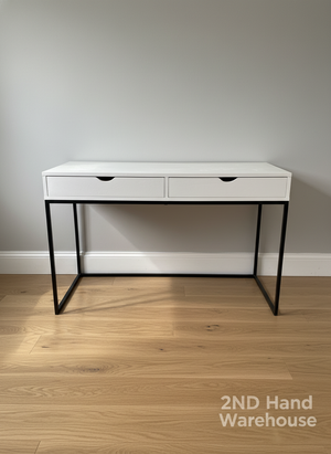 Modern White & Black Two-Drawer Desk