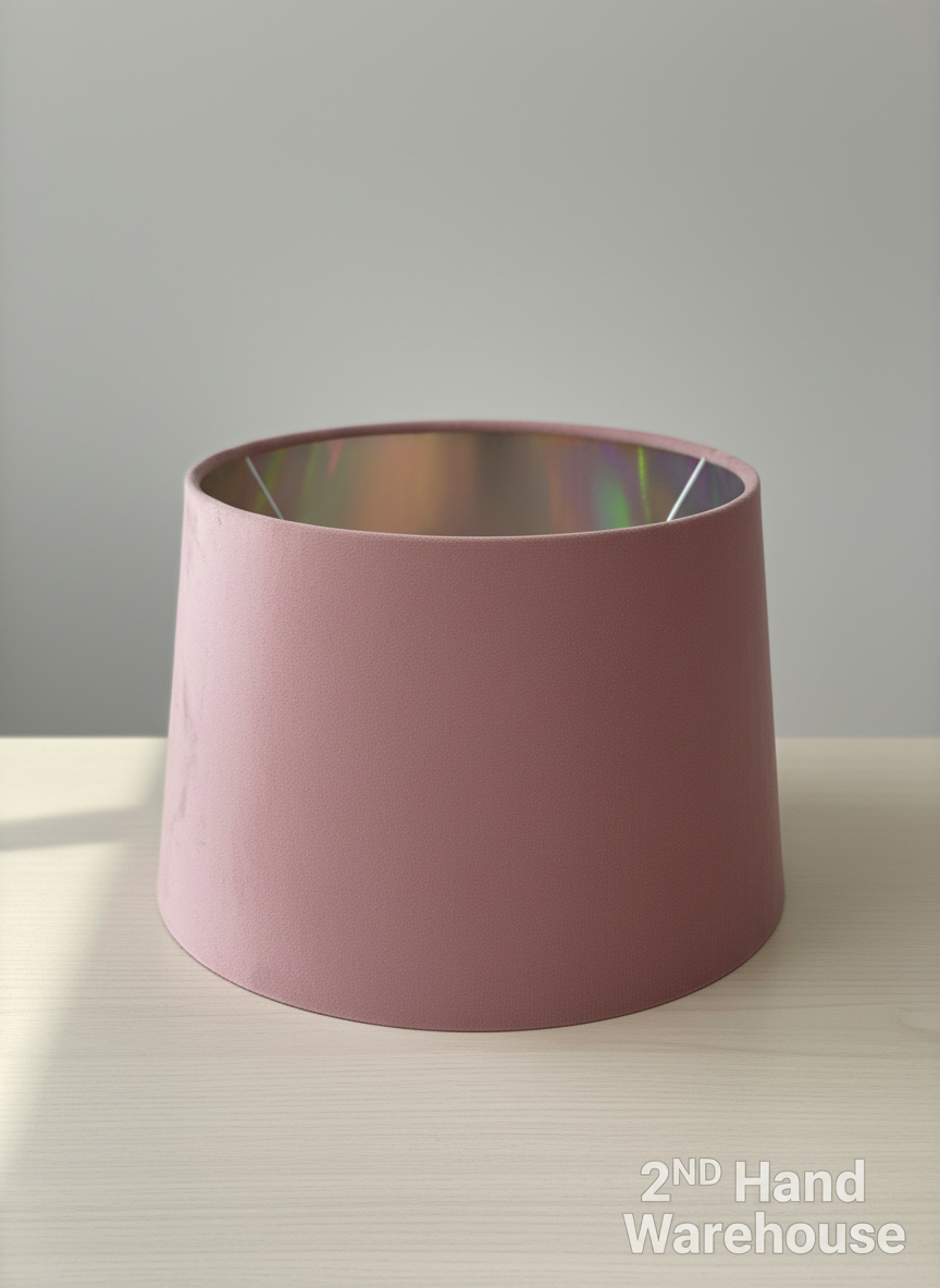 Chic Pink Velvet Lampshade with Holographic Interior