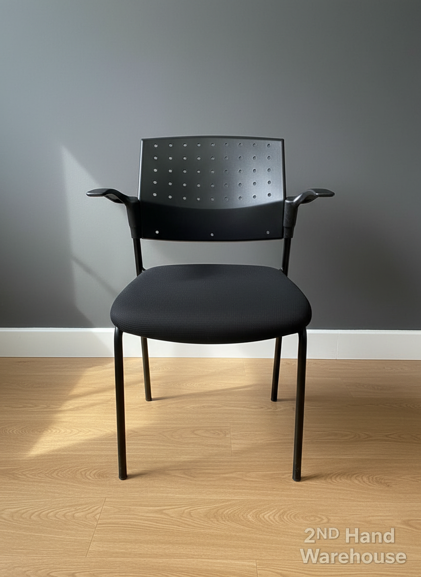 Versatile Black Office & Visitor Armchair - 2ndhandwarehouse.com