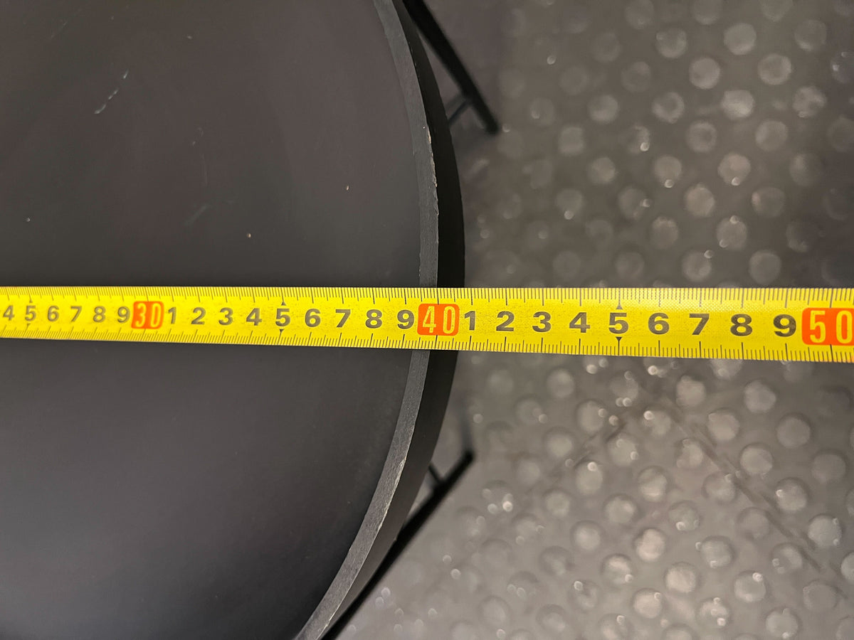 Stylish Black Metal Round Tray Side Table