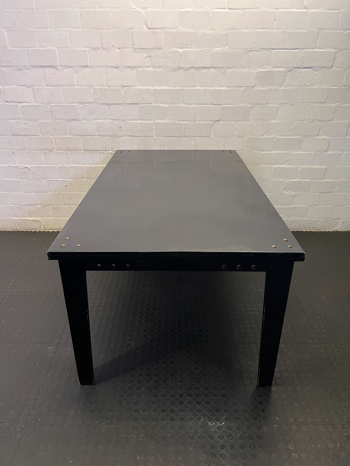 Sleek Black Rectangular Dining Table
