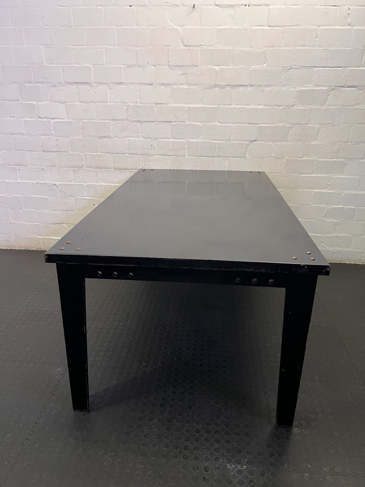 Sleek Black Rectangular Dining Table